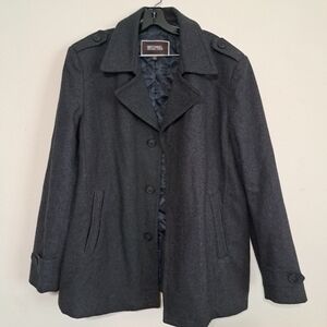 Michael Kors Dark Gray Button-Up Coat